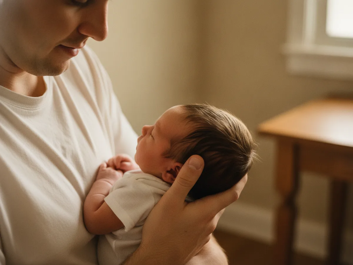 Eltern halten ihr Baby in einem zärtlichen Moment